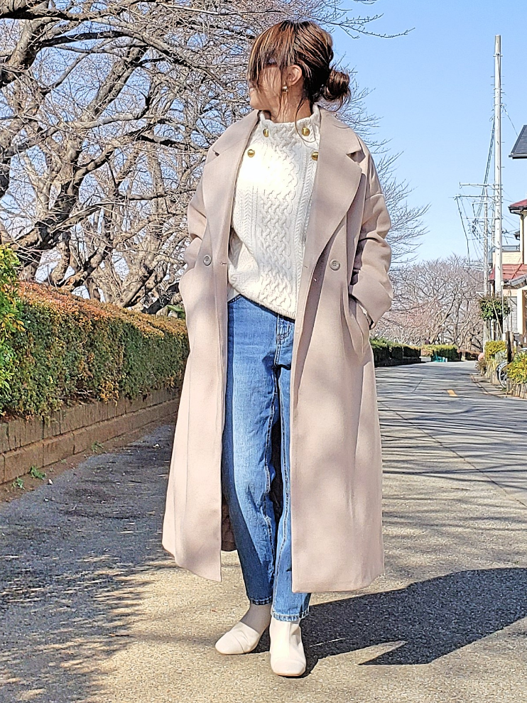 チェスターコートを使った「サンドベージュ」の人気ファッション