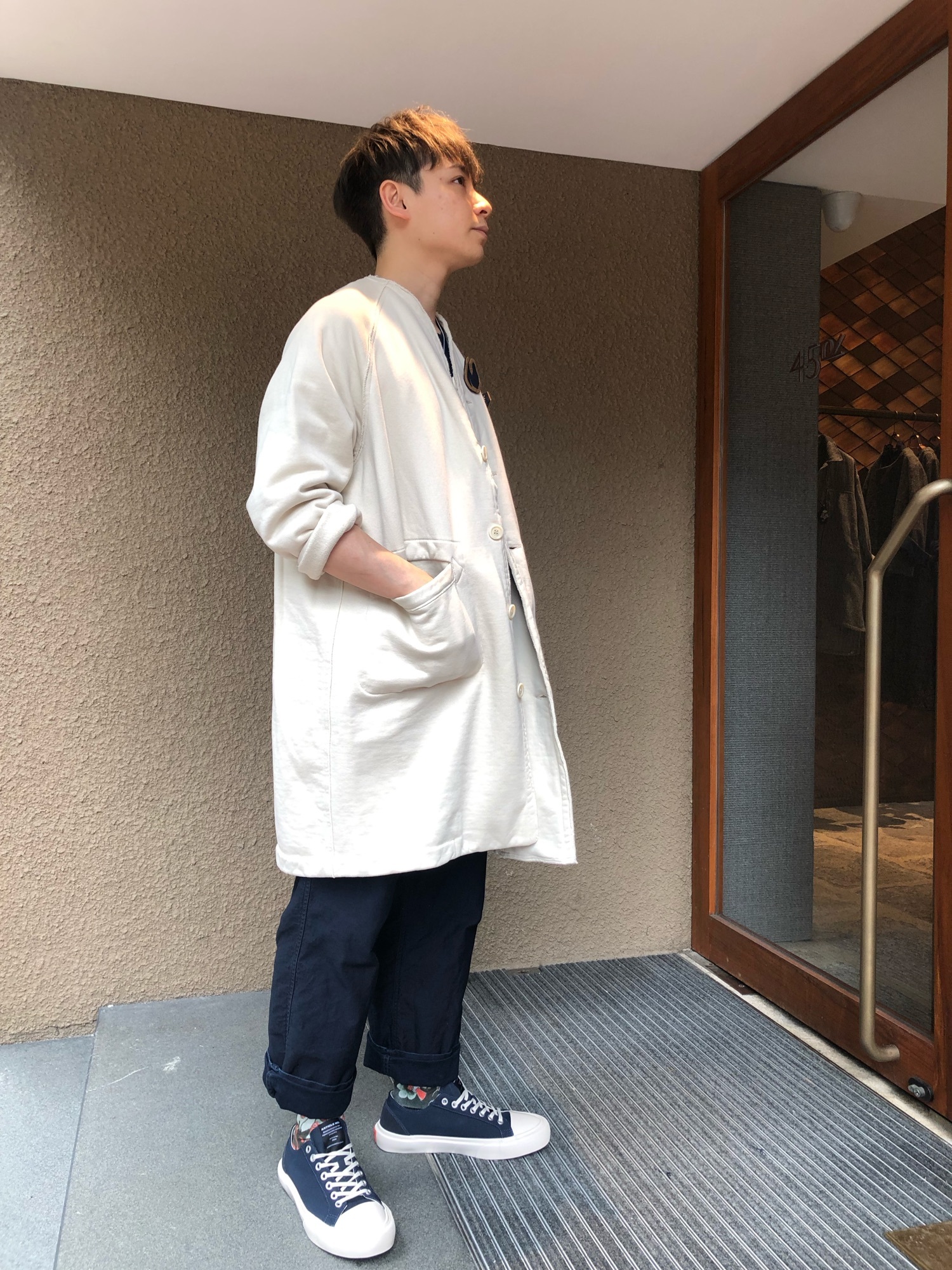 りりりす　45R　藍納戸おこめサテンの4ポケットパンツ　45rpm 45R（フォーティファイブアール）の「藍納戸おこめサテンの4