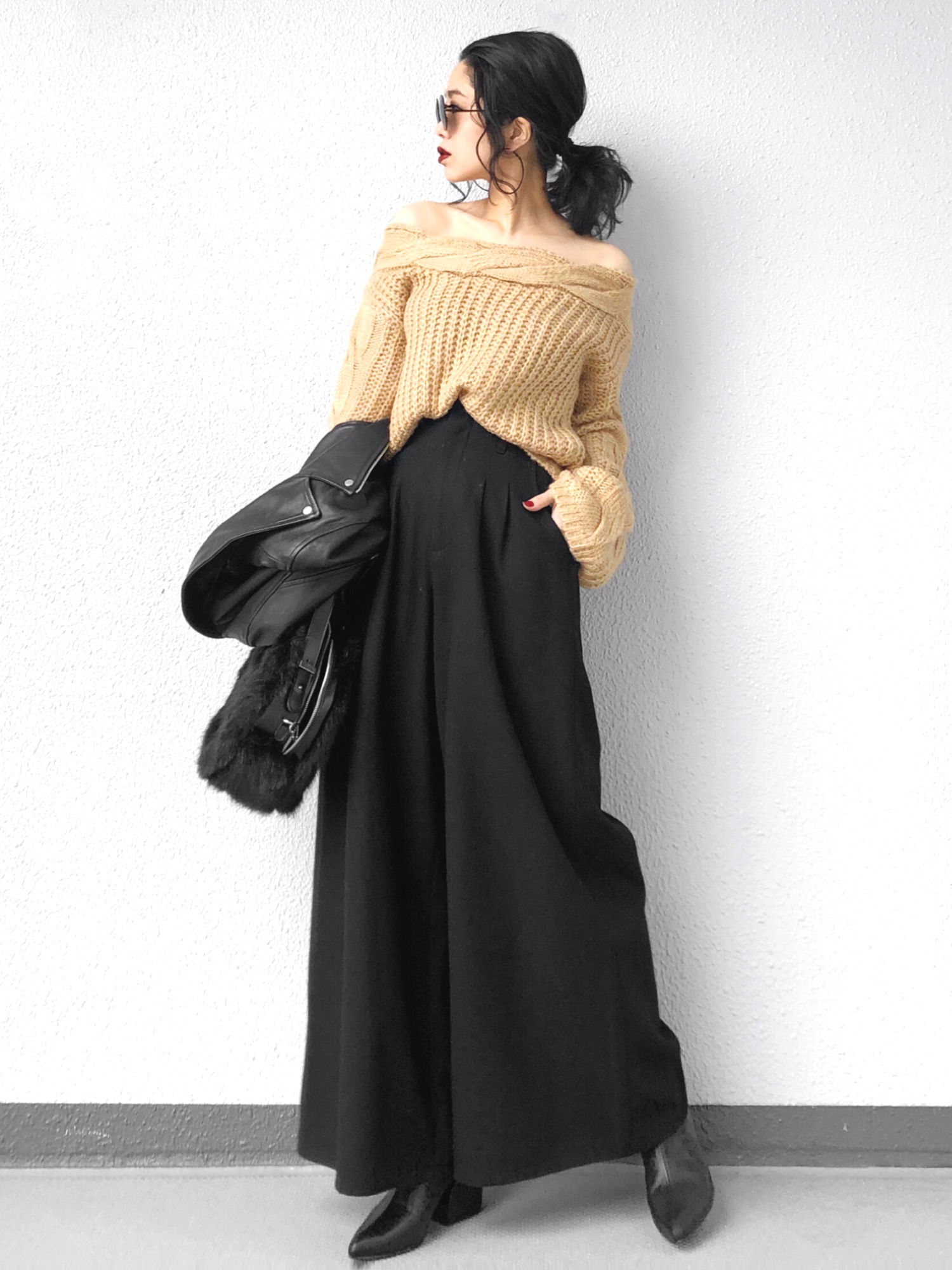 MODE ROBE マカロンファーバッグ 黒 モードローブ 20171224111240876.jpg