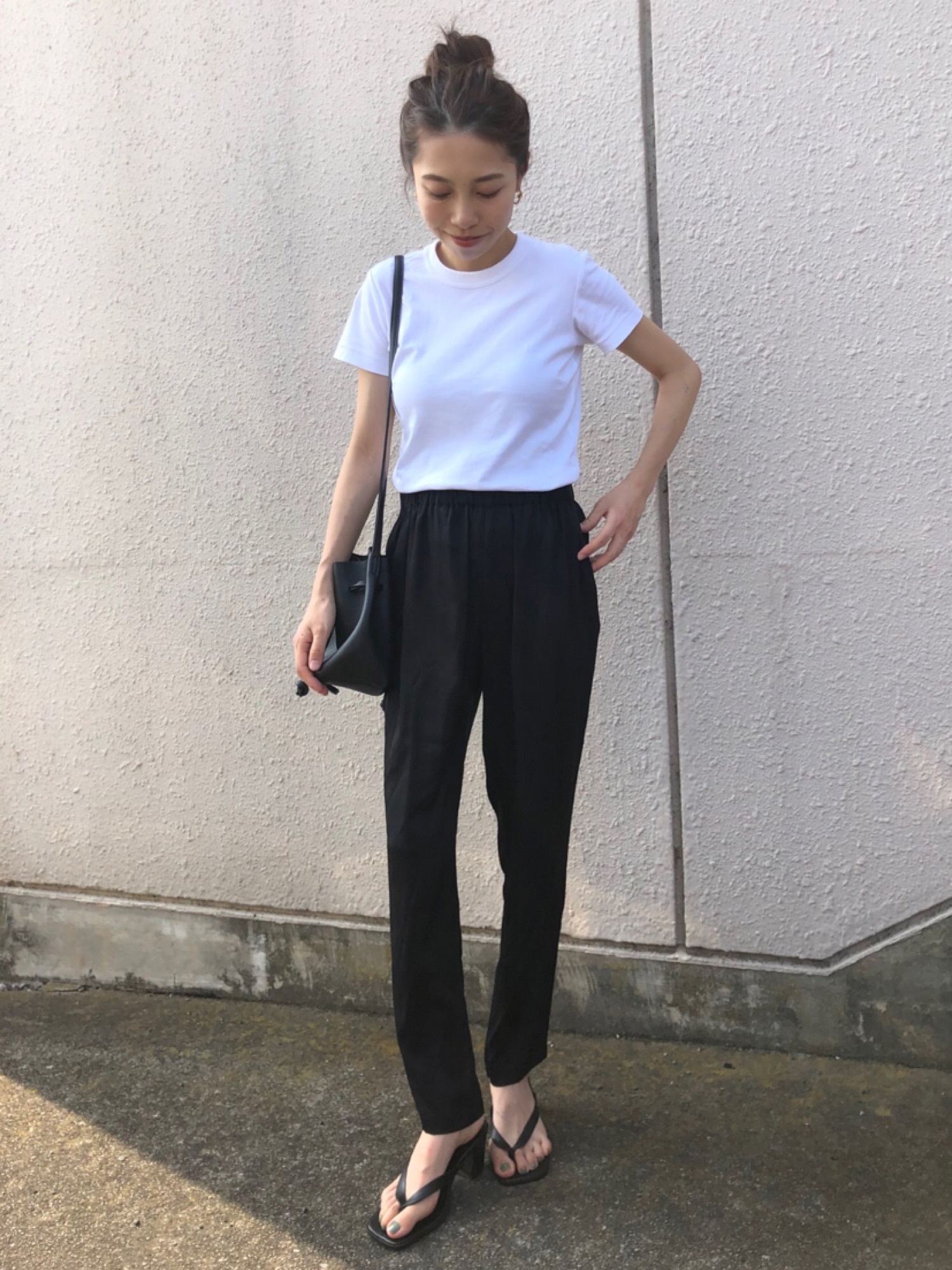 T N様 C5979 Tシャツ×シルクサテンパンツコーデ Fine Tシャツ×シルクサテンパンツコーデ（sold out） | FITTING LOG