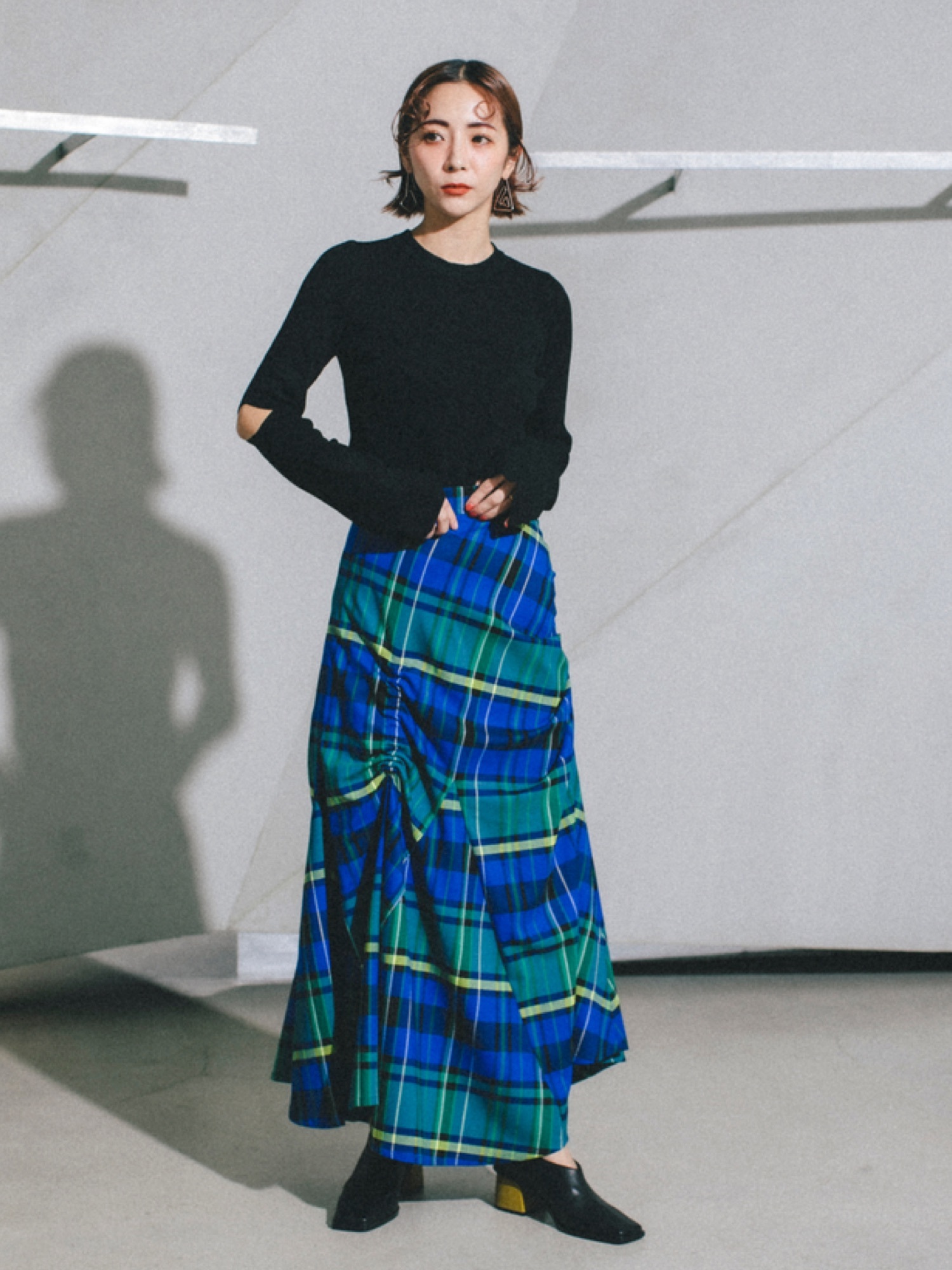 【美品】UN3D. チェックギャザースカート UN3D.（アンスリード）の「チェックギャザースカート（スカート）」 - WEAR