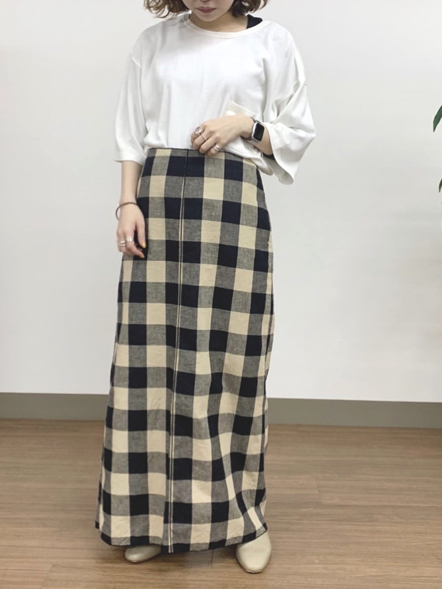 DOORS mizuiroind ブロックチェックスカート mizuiroind（ミズイロインド）の「mizuiro ind block check