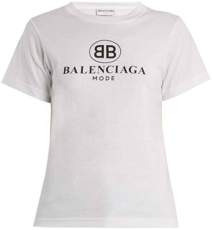 BALENCIAGAバレンシアガのBALENCIAGA Logo print cotton T shirt