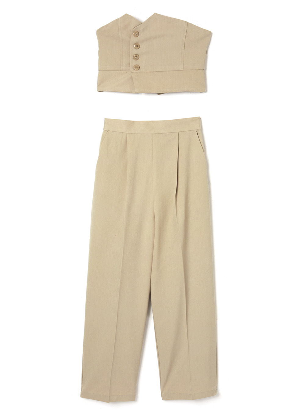 GRL（グレイル）の「2wayコルセットベルト付きツイルワイドパンツ  