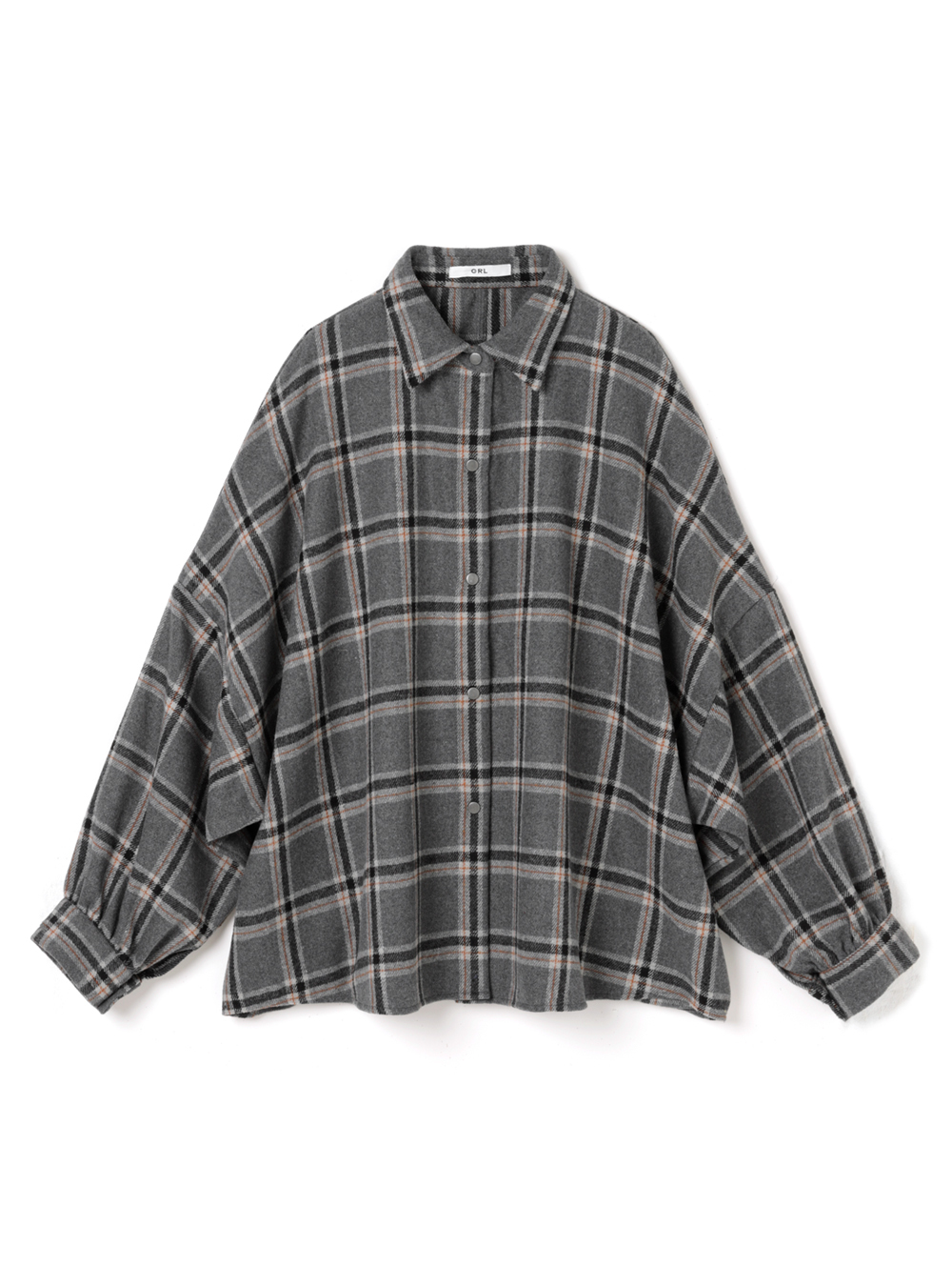 GRL（グレイル）の「オーバーサイズチェックシャツジャケット 