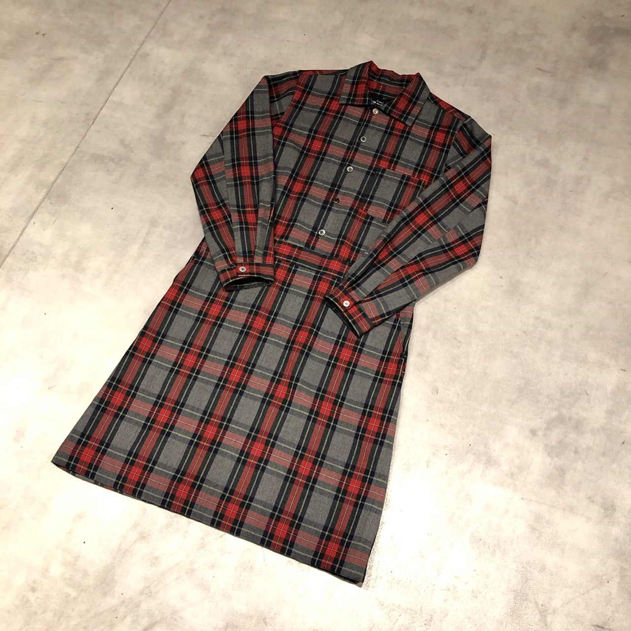 tricot COMME des GARCONS - Red / Gray チェック柄ロング