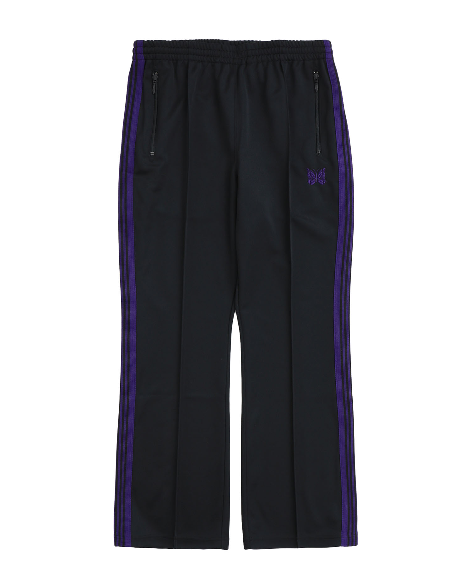 ニードルス　トラックパンツ　ブーツカット　黒紫　刺繍　蝶　XS ブラックパープル