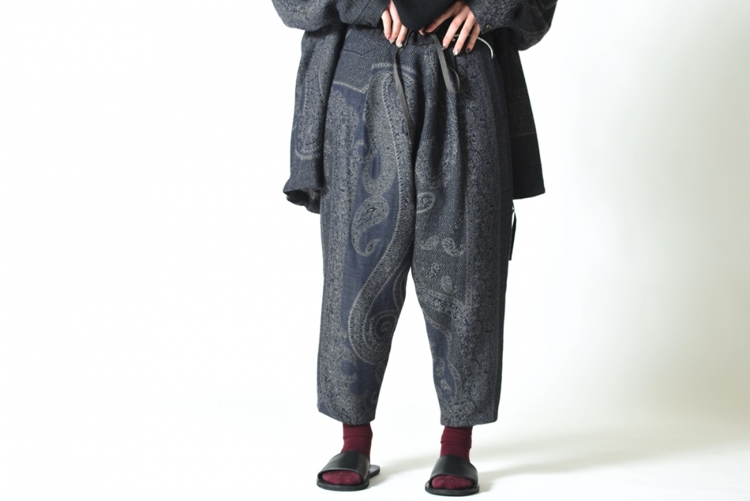 Sarouel Style Drawcord Pants～leaf motif jacquard～ – NOBNAGA Paris