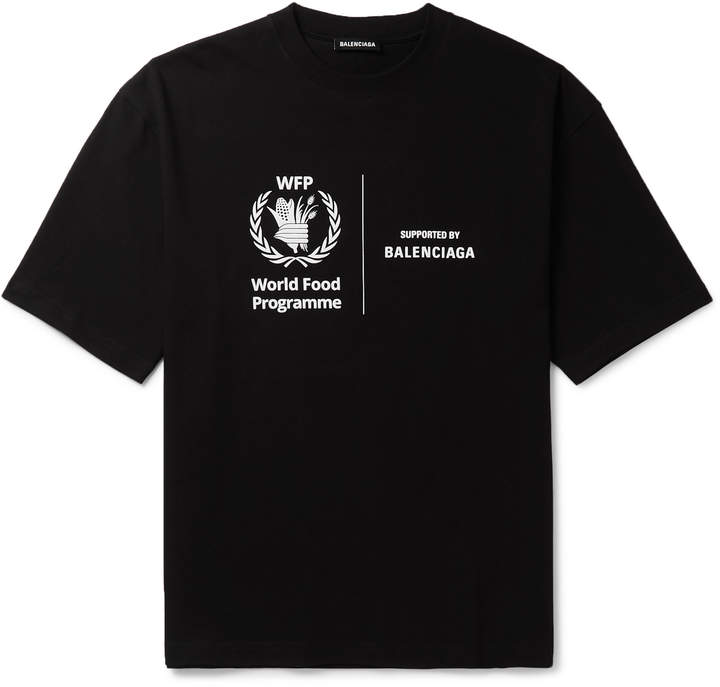 frelsen Vær tilfreds Citron BALENCIAGA（バレンシアガ）の「Balenciaga + World Food Programme Printed Cotton-Jersey  T-Shirt（Tシャツ/カットソー）」 - WEAR