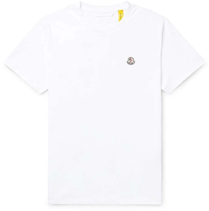 2 MONCLER 1952 AWAKE NY Logo Cotton T Shirt in White - Moncler Genius