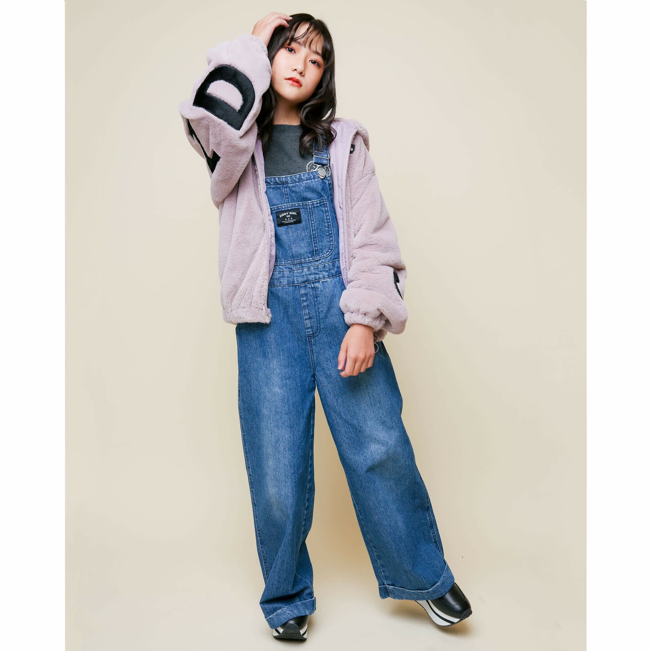 ZIDDY（ジディ）の「【ニコ☆プチ掲載】デニムオーバーオール  