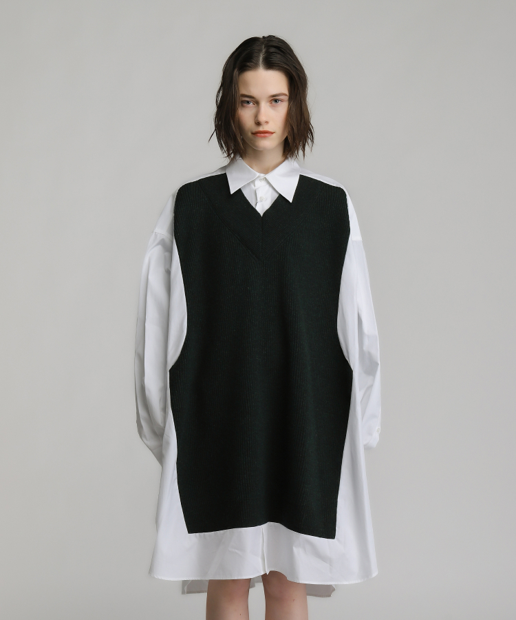 Maison Margiela（メゾンマルジェラ）の「Spliced Knit shirt dress 