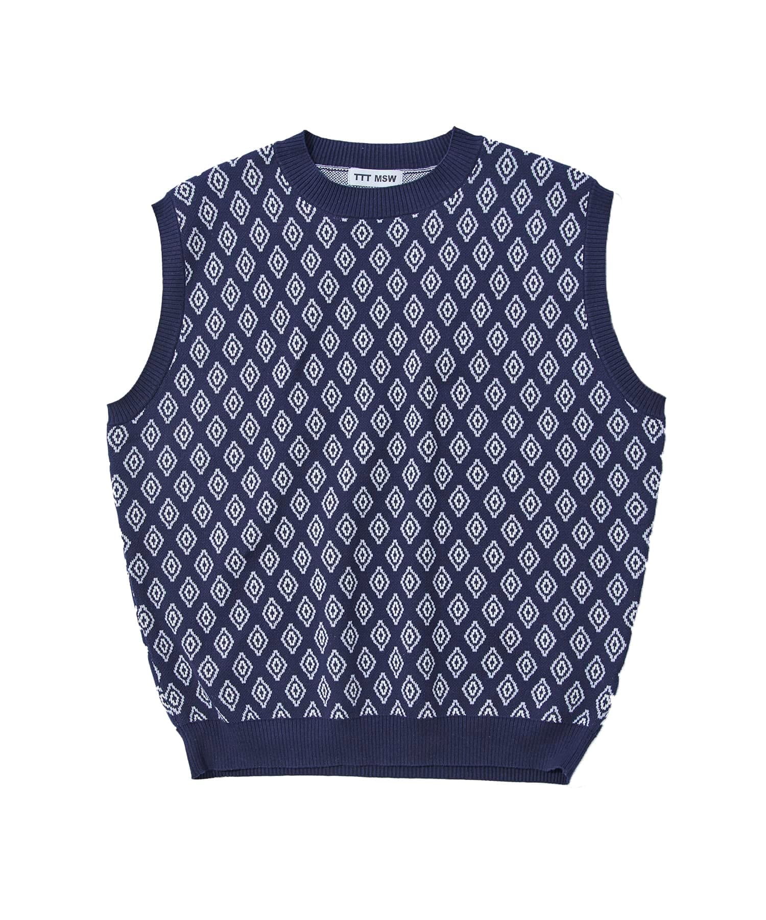 TTT MSW（ティー）の「Diamond knit polo vest（ニット/セーター 